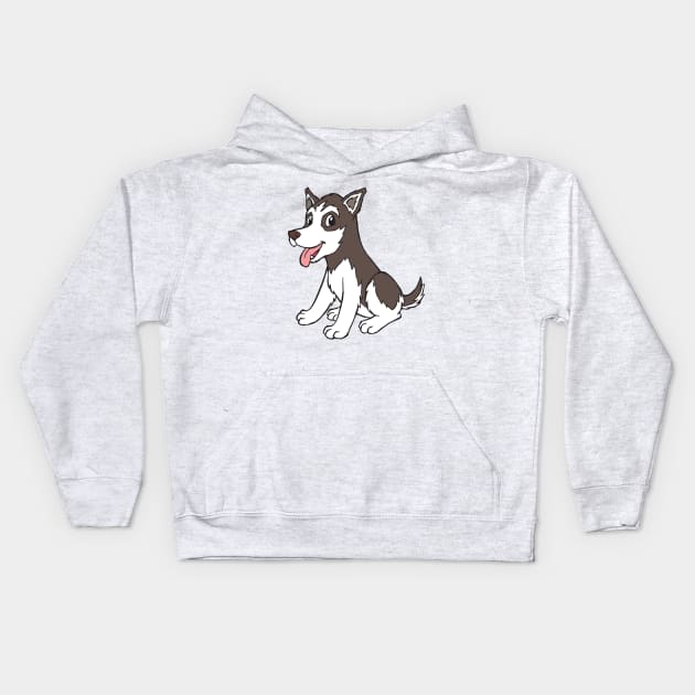 Husky Puppy Kids Hoodie by samshirts